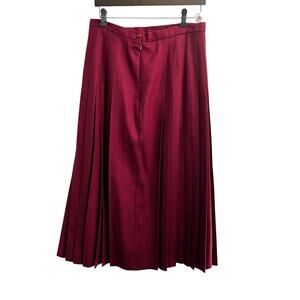 Lairds Of Scotland Vintage Wool Pleated Cranberry Skirt Women's Size Medium